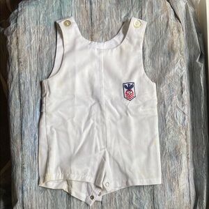 Vintage White Sailor Suit with Embroidered Detail